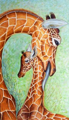 The giraffe was born. Kuzina Galina