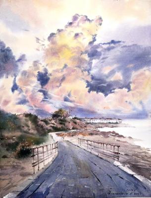 Sea coast of Cyprus Clouds. Gorbacheva Evgeniya