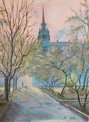 Feeling of spring (free copy from a painting by an unknown artist). Tikhomirova Marina