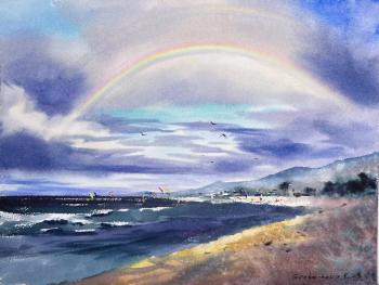 Rainbow over the sea Kites. Gorbacheva Evgeniya