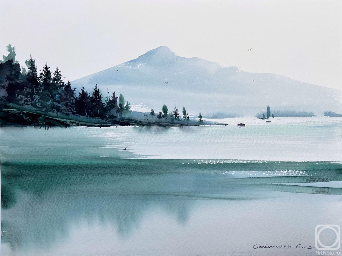 Картина. Горбачева Евгения. Горное озеро 33