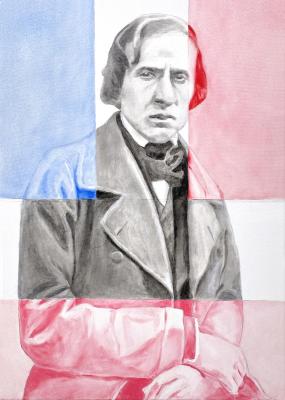 Between Poland and France. Chopin 70 x 50 cm. Moussin Irjan