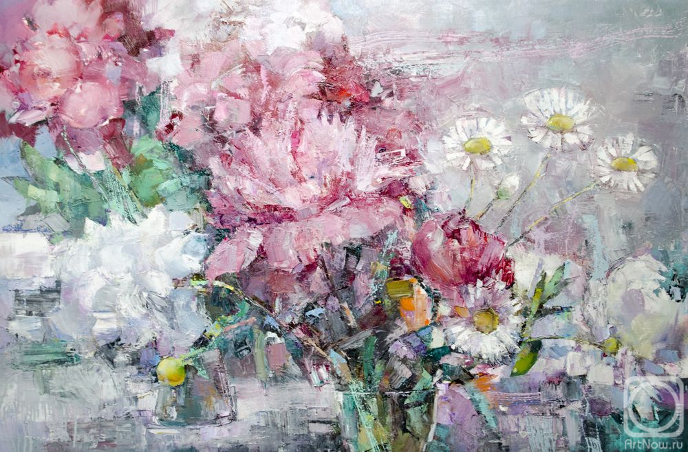 Alecnovich Gennady. Chamomile and peonies