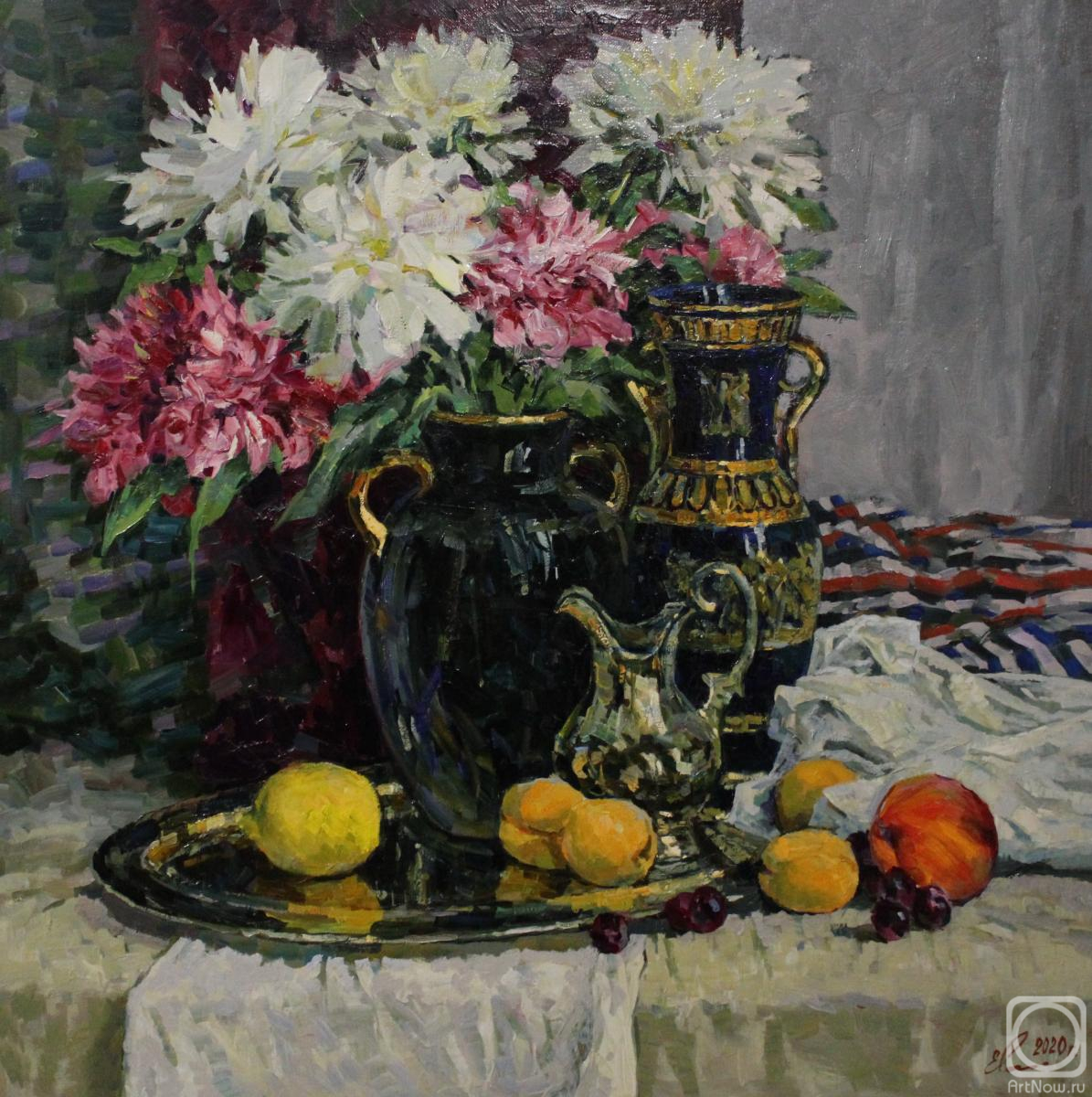 Malykh Evgeny. Peonies and fruits