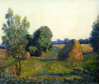 Haystacks by the road. Ponomarev Vladimir