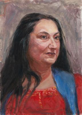 Portrait of Armenian singer and poet Marlena Mosh. Etude. Shumakova Elena