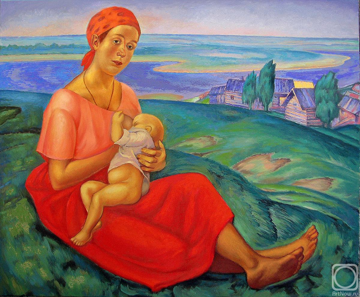 Bortsov Sergey. Village Madonna (adapted copy from a painting by K. Petrov-Vodkin