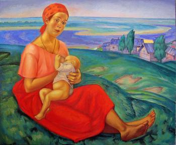 Village Madonna (adapted copy from a painting by K. Petrov-Vodkin