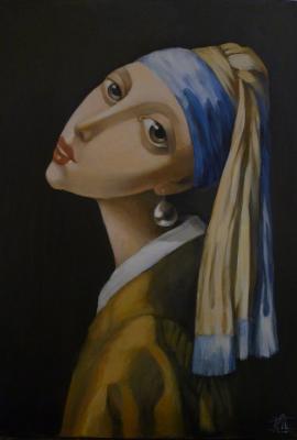 Girl with a pearl earring (interpretation). Panina Kira