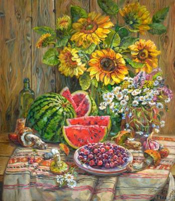 Still life with sunflowers. Panov Eduard