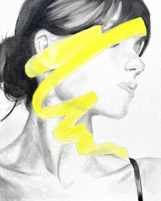 Portrait with yellow accent