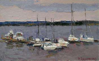 Boats on the Volga. Vilkova Elena