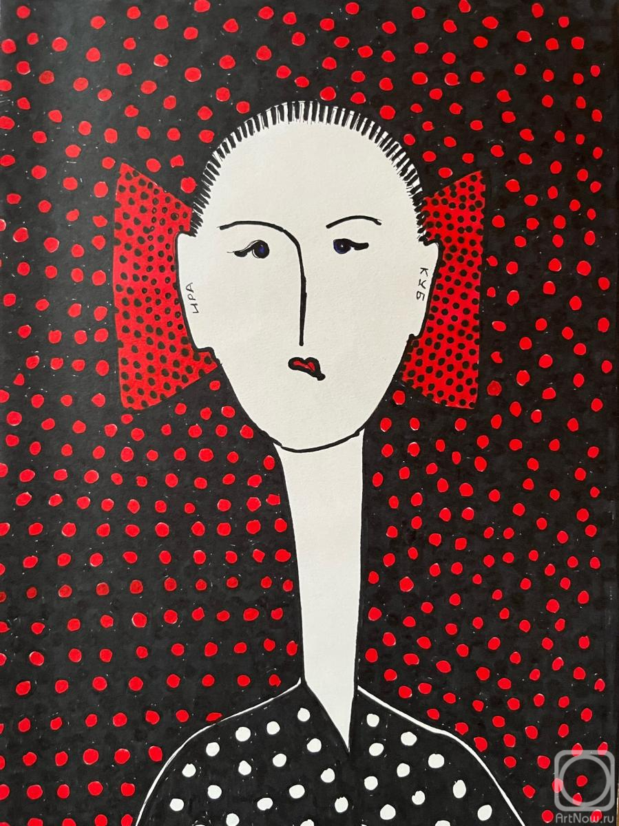 Gvozdetskaya Irina. Japanese Woman - Red Bow