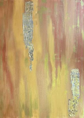 Gold textured abstraction with copper shades. Skromova Marina