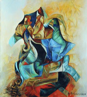 Blue and gold composition (). Podgaevskaya Marina