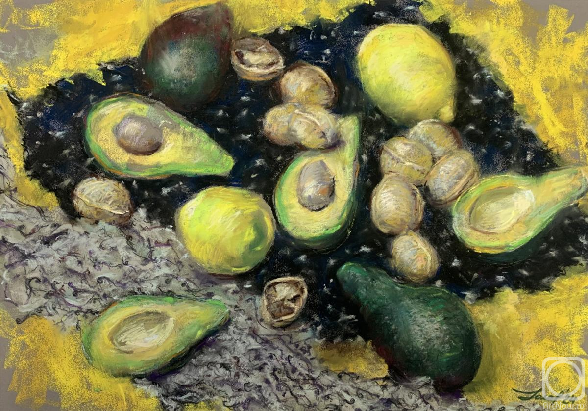 Картина. Головач Светлана. Авокадо и грецкие орехи