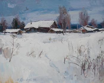 The village of Watcha, winter, field. Burtsev Evgeny