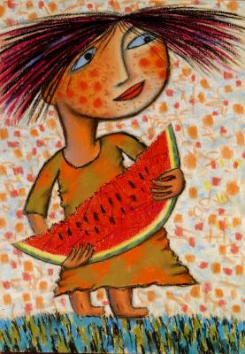 Ripe watermelon. Sulimov Alexandr