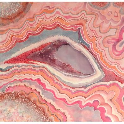 Scarf-picture "Pink Crystal". Kopylova Nadezhda
