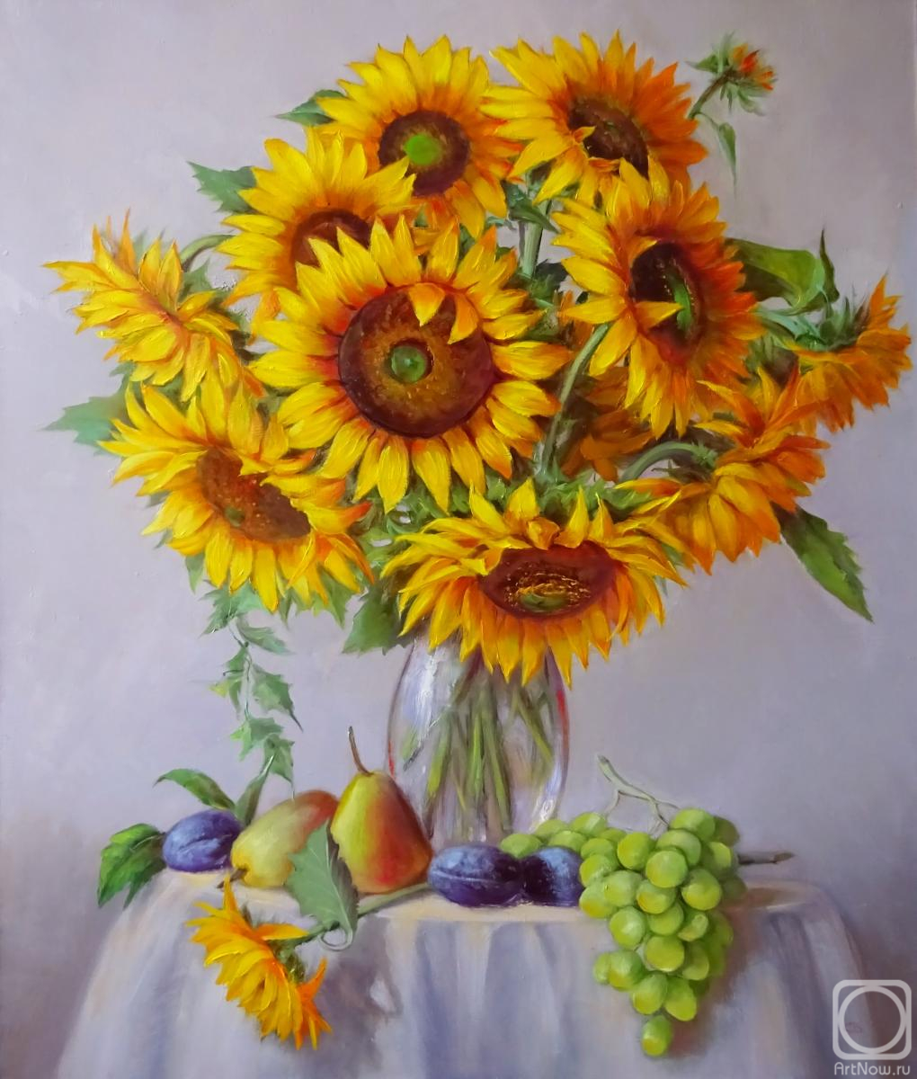 Razumova Svetlana. Sunflowers in a vase