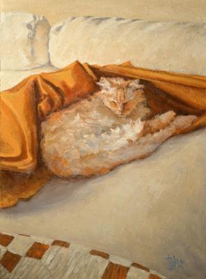 Painting with a cat. Nazarenko Valentin