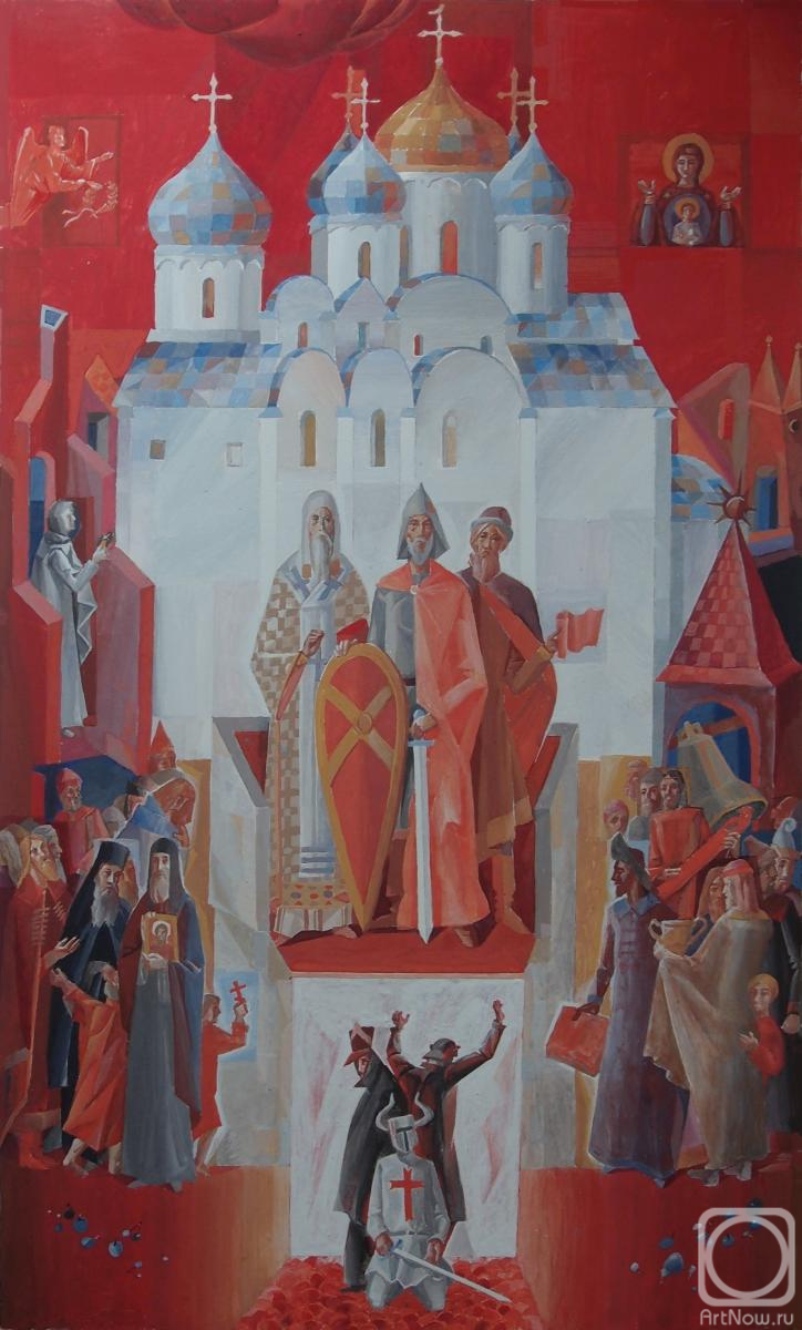 Kutkovoy Victor. Sketch of the painting "Novgorod Veche"