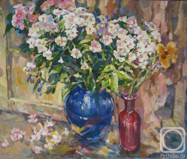 Bocharova Anna. White phlox in a blue vase