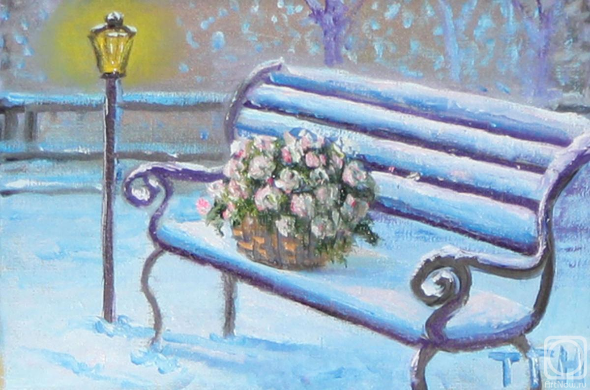 Kudryashov Galina. Flowers on a bench