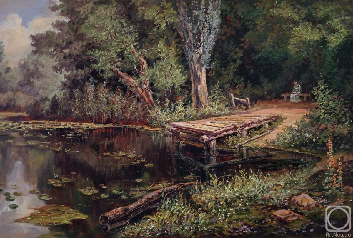 Lazarev Dmitry. Pond, lake, landscape, summer, blossom, sun, flowers, meadow, park