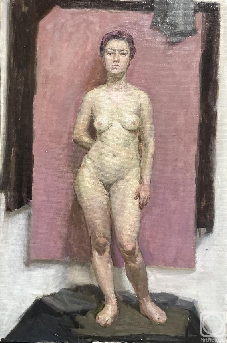 Belyaev Daniil. Nude on a pink background