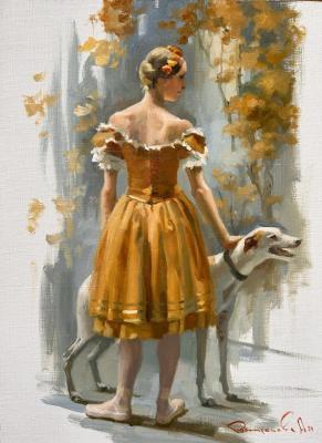 Ballerina with a dog. Vostrezova Anastasia