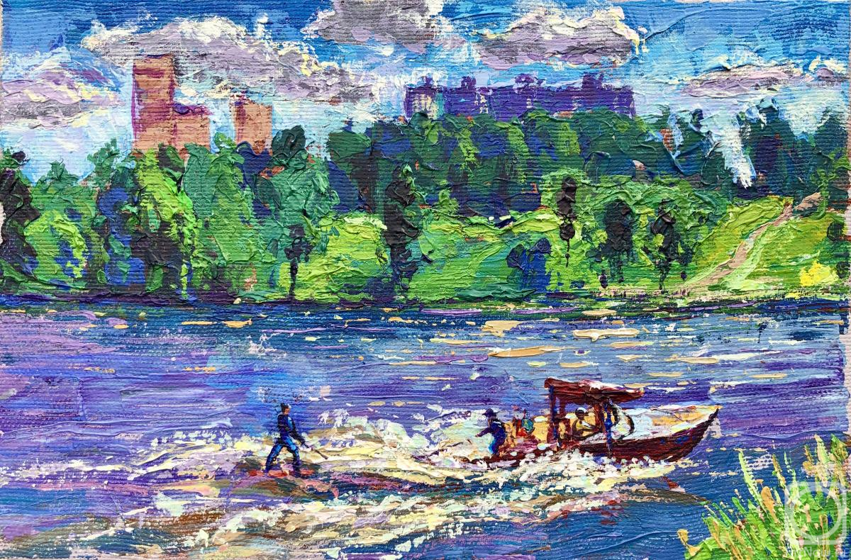 Картина. Мухаметьянов Ильшат. Лето. Река Москва