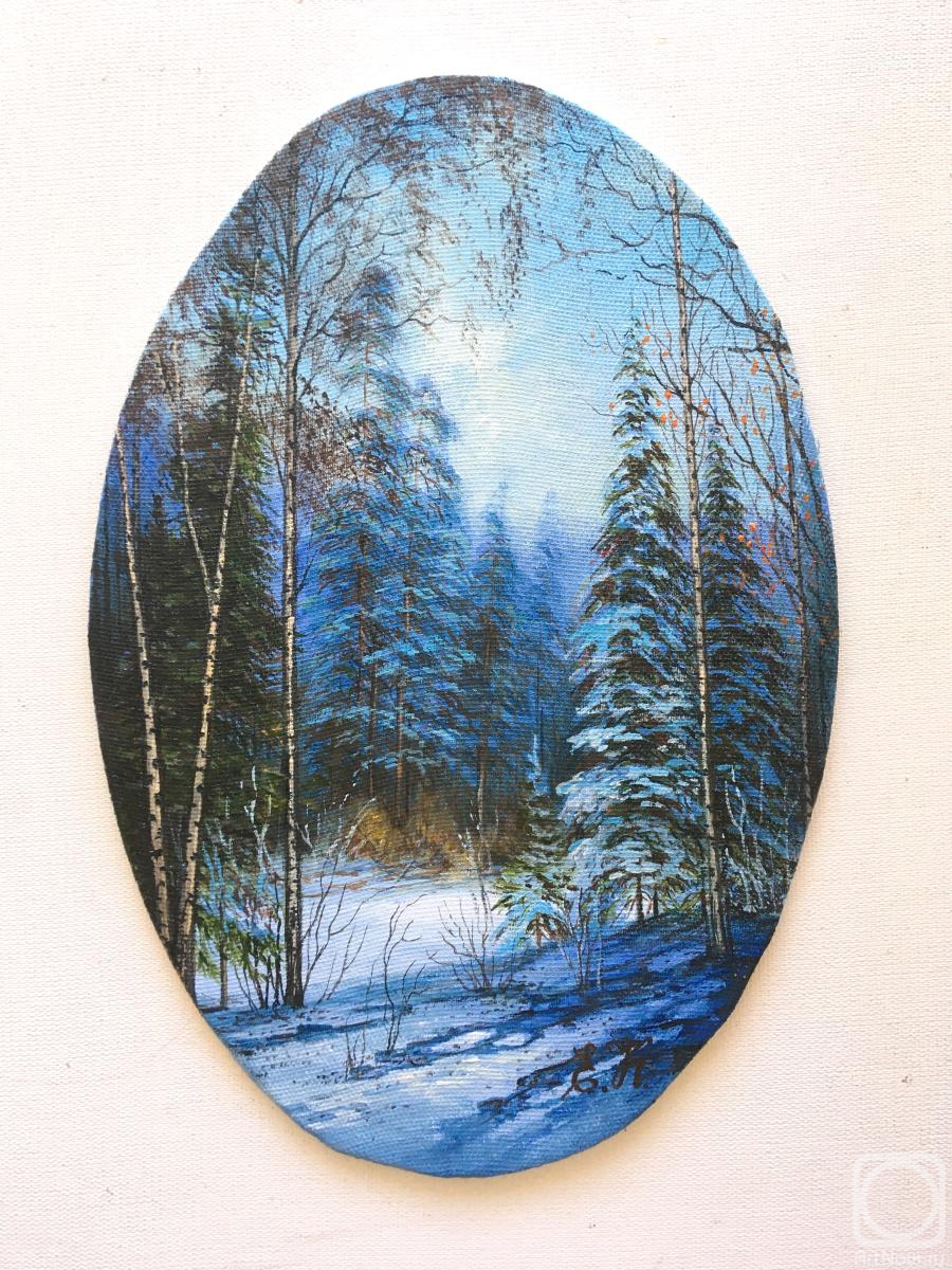 Картина маслом на холсте. Кораблева Елена. Зима