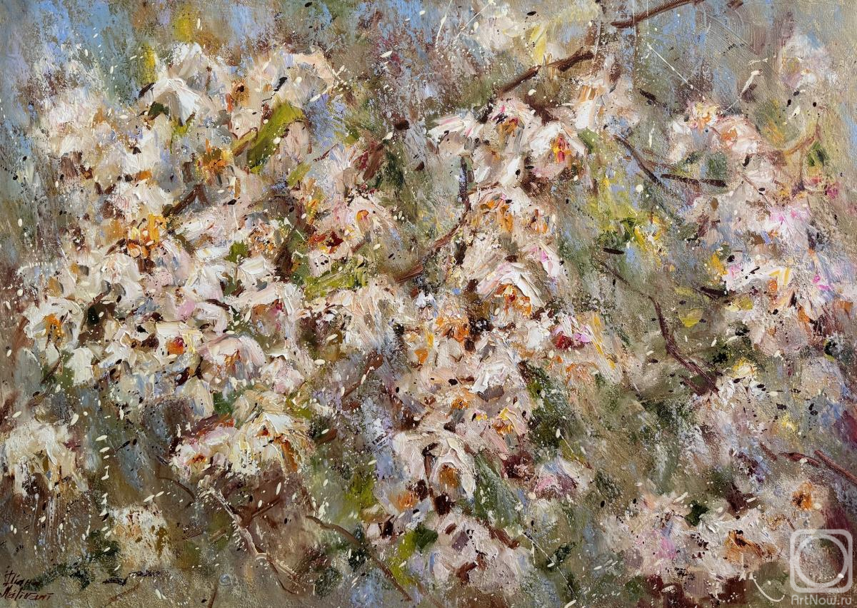 Картина маслом на холсте. Маливани Диана. Под летним дождем