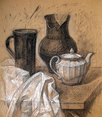 Still Life with White Drapery / Graphit Pencil