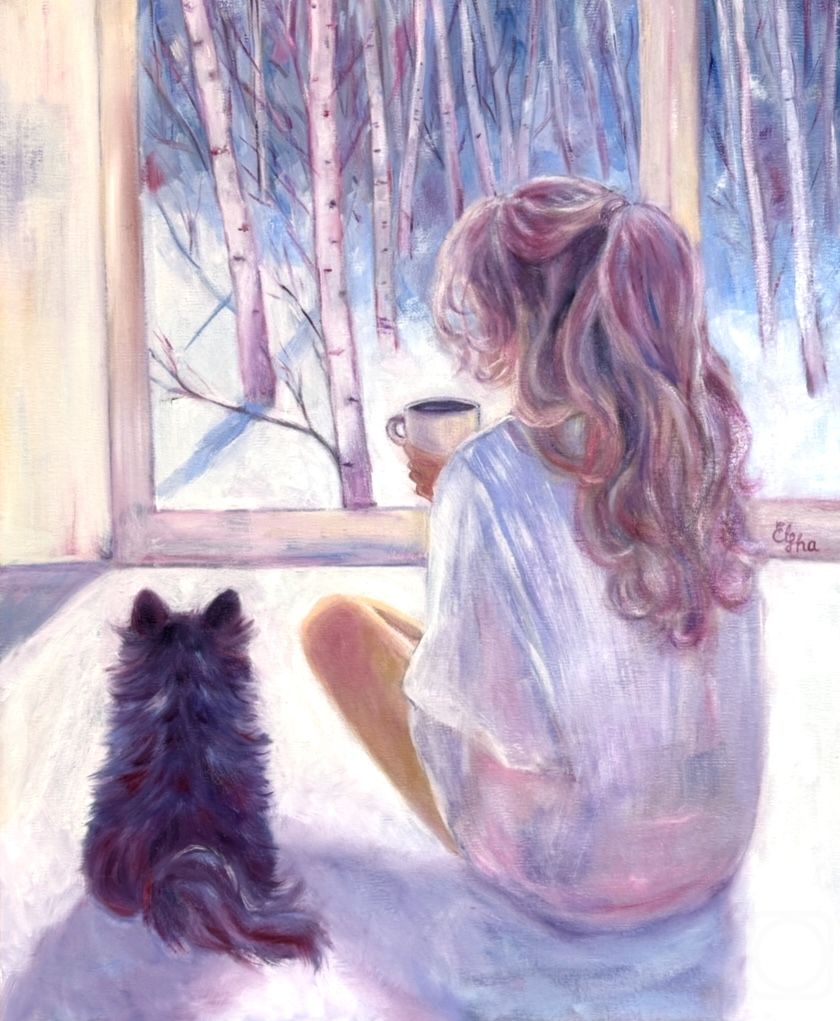 Картина маслом на холсте. Ушанова Елена. Зимняя безмятежность