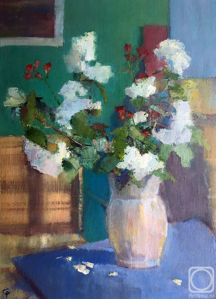 Картина маслом на холсте. Сорочкин Владимир. Букет жасмина