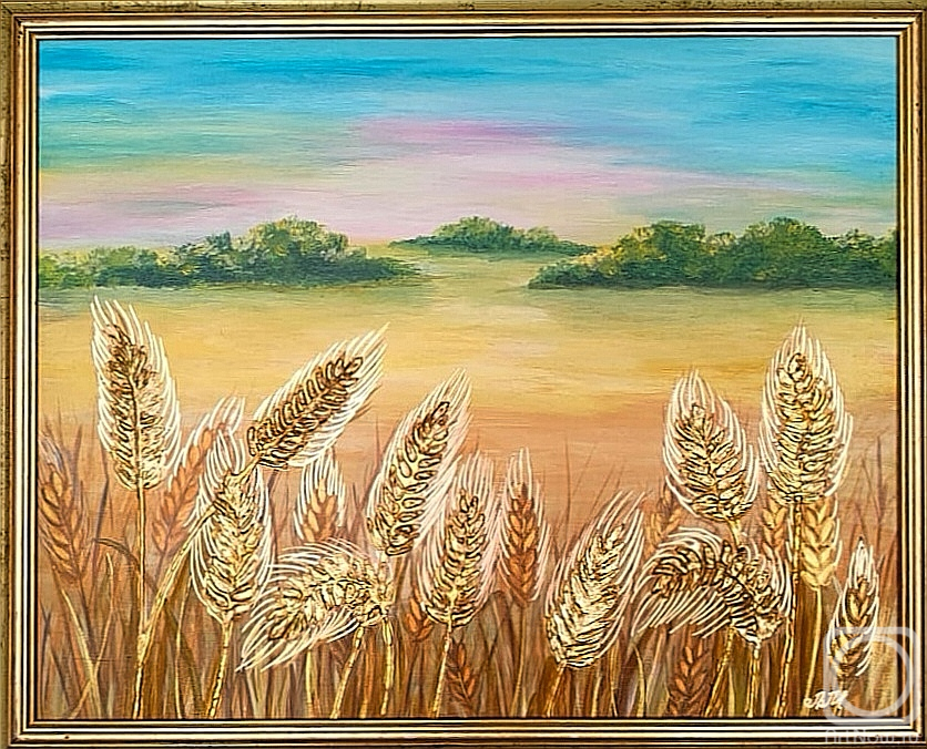 Картина. Масленникова Лариса. Картина "Золотые колосья"