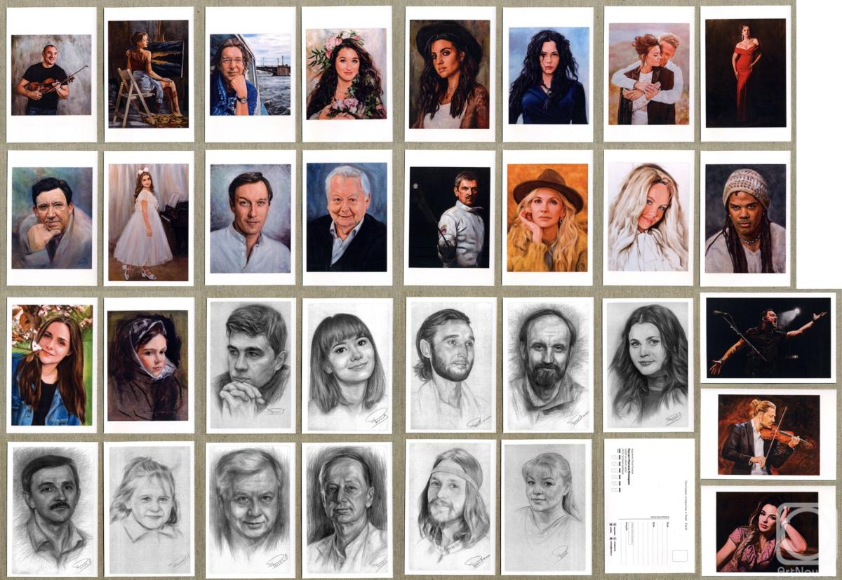 Рычков Илья. Набор открыток из 32 штук. Открытки с изображением картин художника Ильи Рычкова