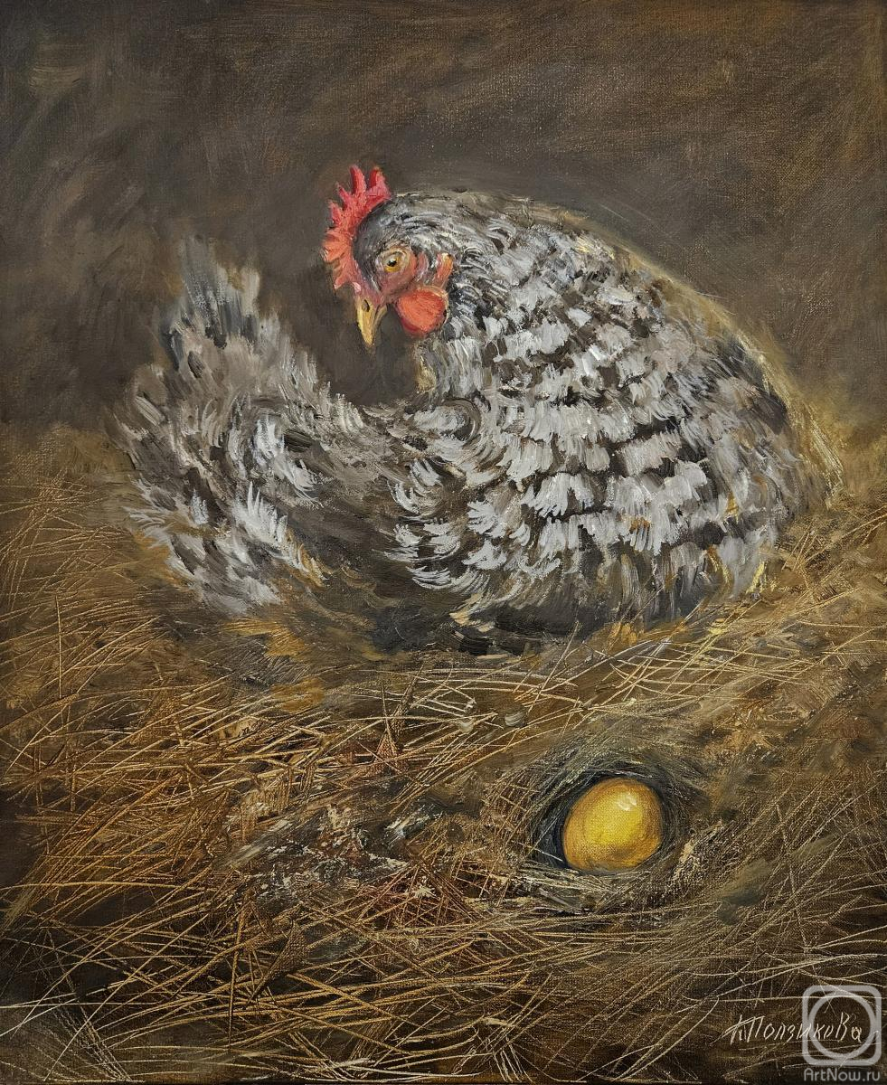 Картина маслом на холсте. Ползикова Оксана. Курочка Ряба
