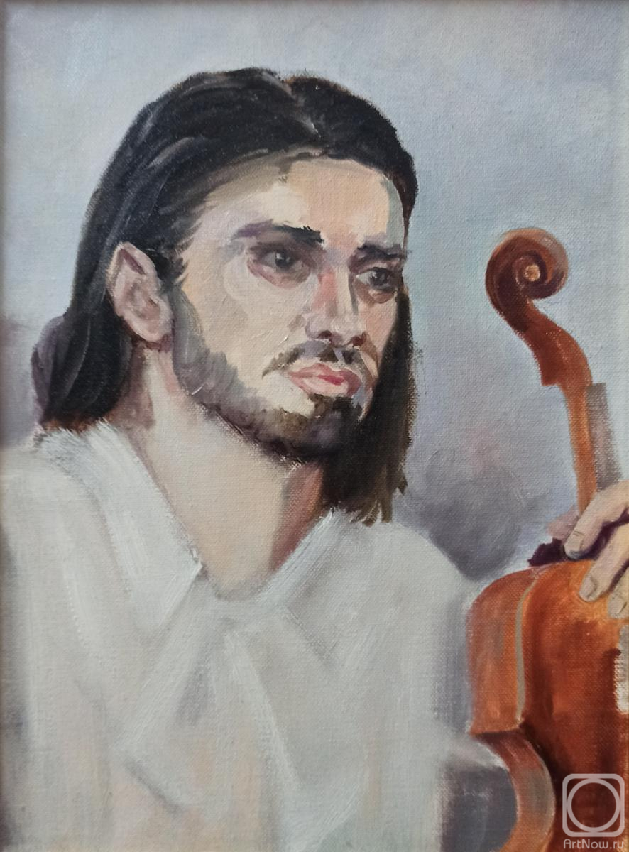 Картина маслом на холсте. Черных Василий. Скрипач