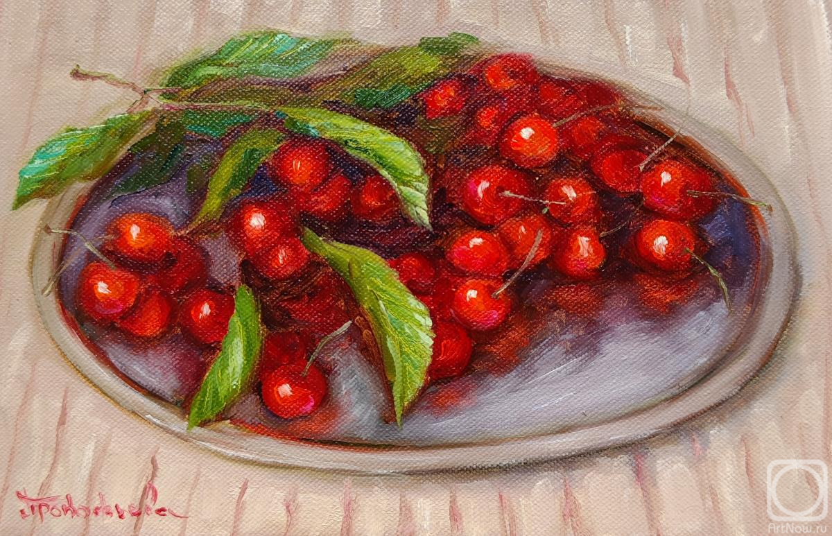 Картина маслом на холсте. Прокофьева Ирина. Вишня из сада