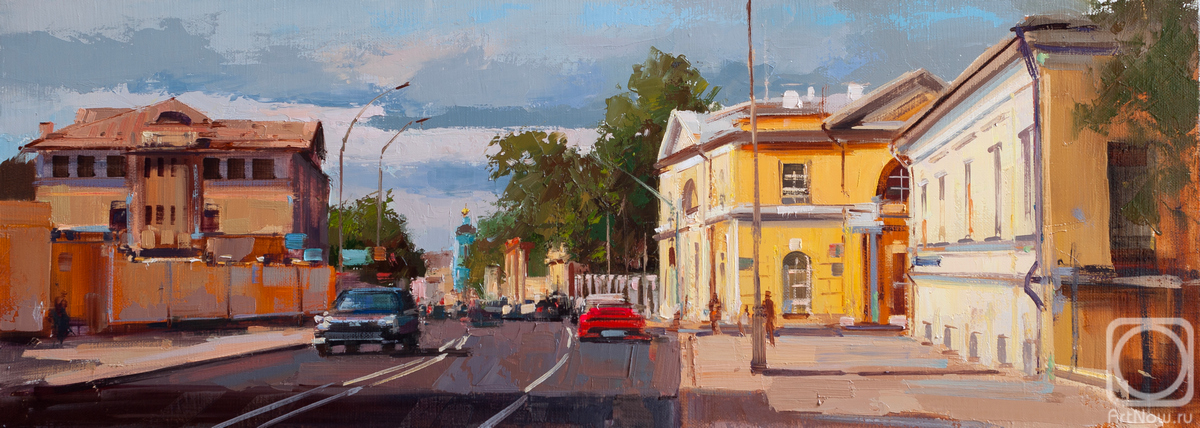 Картина маслом на холсте. Шалаев Алексей. Жаркий июль. Яузская ул