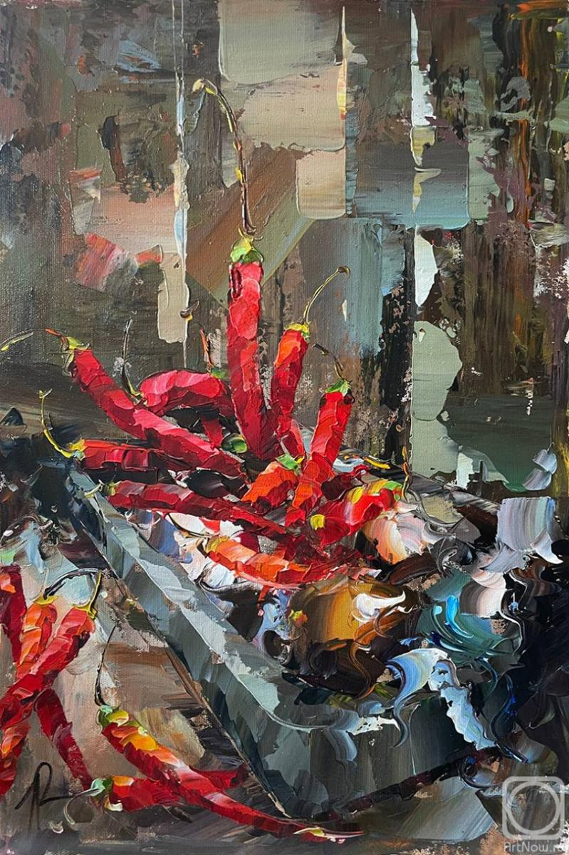 Картина маслом на холсте. Родригес Хосе. Перчики с остринкой