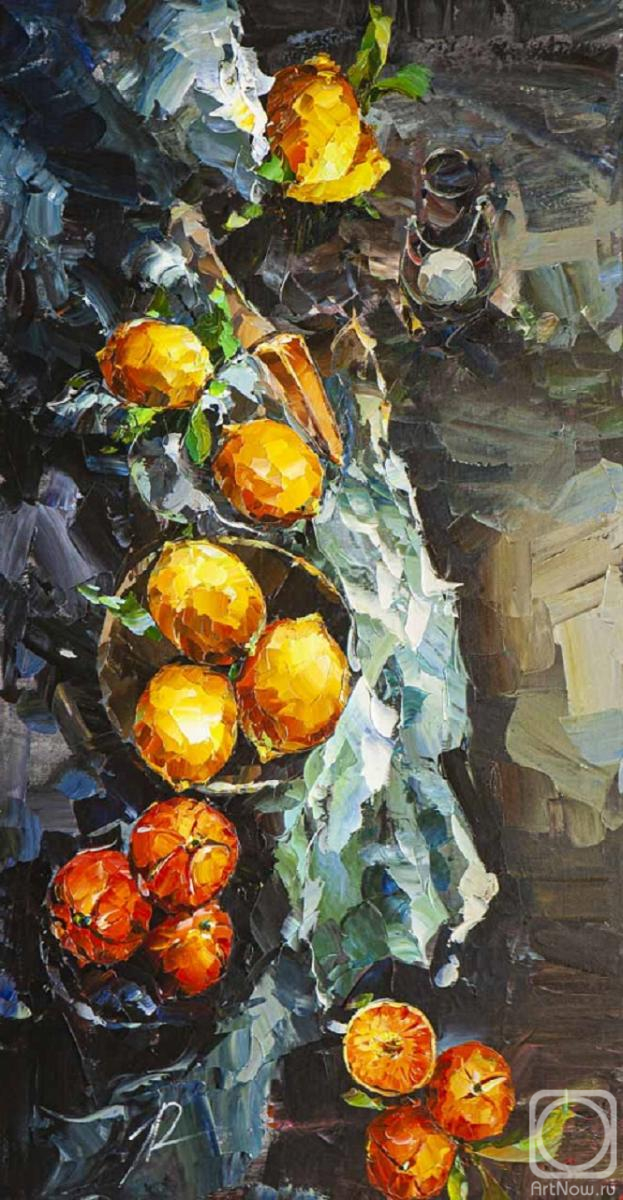 Картина маслом на холсте. Родригес Хосе. Вся сила в витаминах. Натюрморт с лимонами и апельсинами