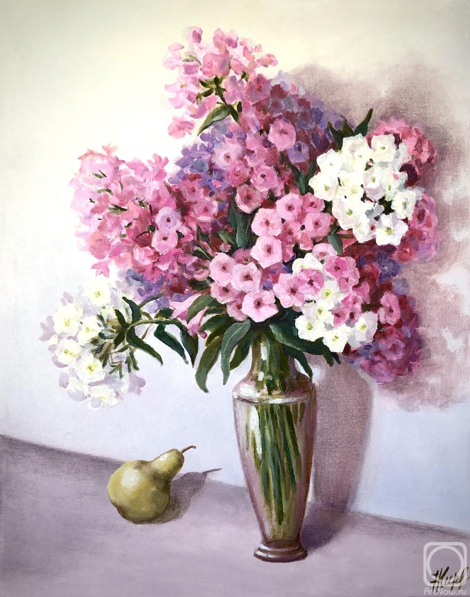 Картина маслом на холсте. Кирилина Надежда. Флоксы в старинной вазочке