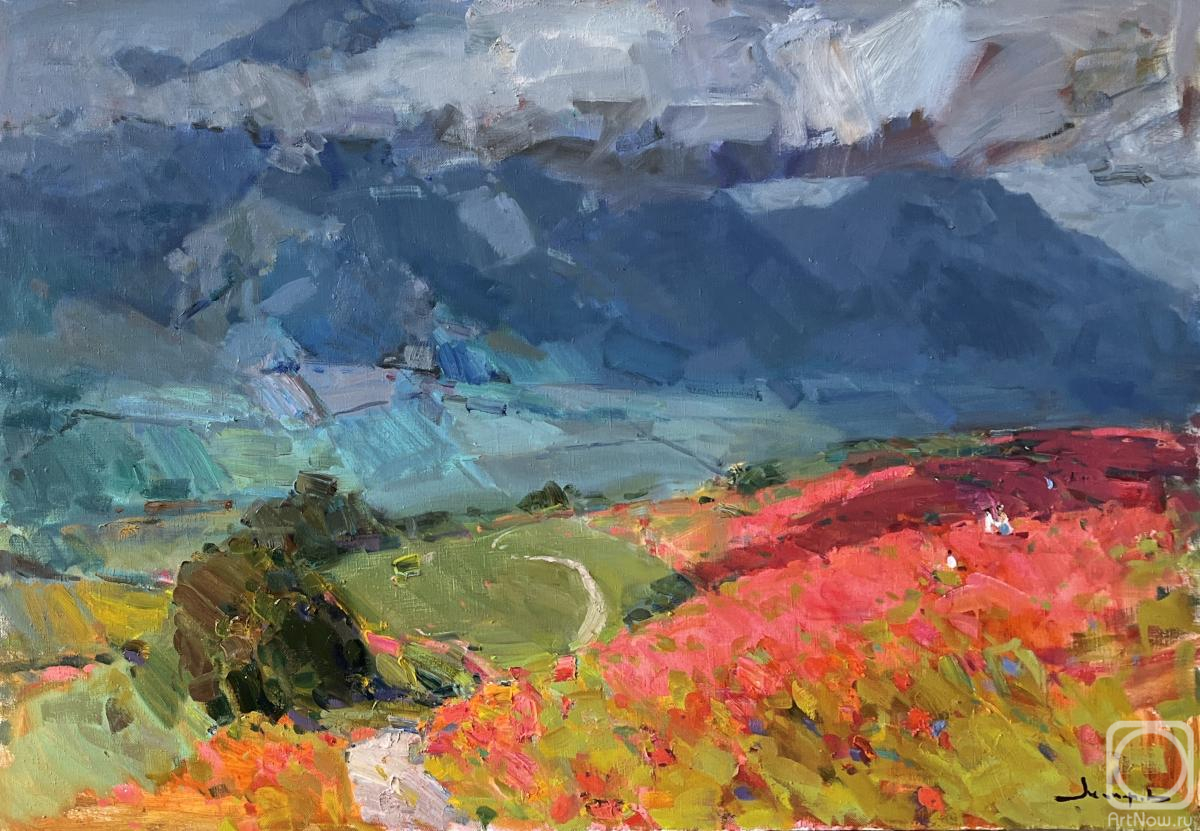 Картина маслом на холсте. Макаров Виталий. Дивился ветер в высоте земных полотен красоте