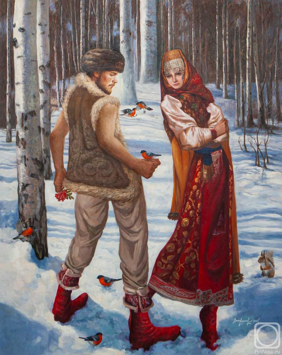 Картина маслом на холсте. Ламарк Анна. Русская весна