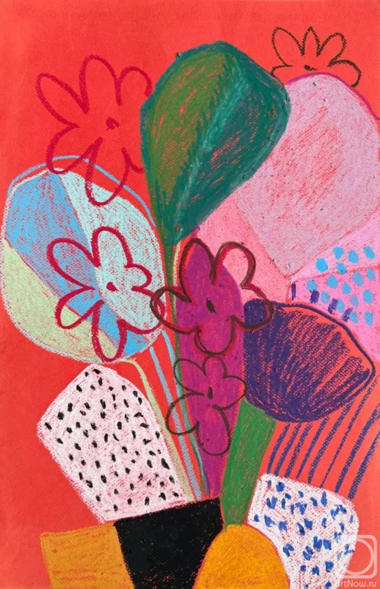 Картина. Робинсон Саша. Яркая ваза с цветами