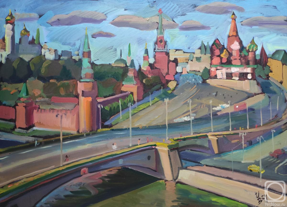 Картина маслом на холсте. Вольвак Инна. Вид на Кремль из отеля Балчуг